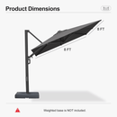 PURPLE LEAF Provence Series Patio Umbrella with Rectangular Pole, Cantilever Umbrella for Outdoor Garden & Pool