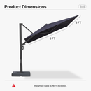 PURPLE LEAF Provence Series Patio Umbrella with Rectangular Pole, Cantilever Umbrella for Outdoor Garden & Pool