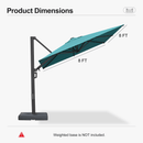 PURPLE LEAF Provence Series Patio Umbrella with Rectangular Pole, Cantilever Umbrella for Outdoor Garden & Pool