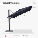 PURPLE LEAF Provence Series Patio Umbrella with Rectangular Pole, Cantilever Umbrella for Outdoor Garden & Pool