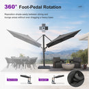 PURPLE LEAF Provence Series Patio Umbrella with Rectangular Pole, Cantilever Umbrella for Outdoor Garden & Pool