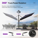 PURPLE LEAF Provence Series Patio Umbrella with Rectangular Pole, Cantilever Umbrella for Outdoor Garden & Pool