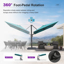 PURPLE LEAF Provence Series Patio Umbrella with Rectangular Pole, Cantilever Umbrella for Outdoor Garden & Pool