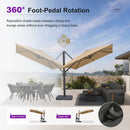 PURPLE LEAF Provence Series Patio Umbrella with Rectangular Pole, Cantilever Umbrella for Outdoor Garden & Pool