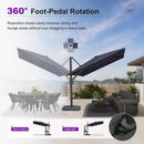 PURPLE LEAF Provence Series Patio Umbrella with Rectangular Pole, Cantilever Umbrella for Outdoor Garden & Pool