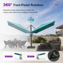 PURPLE LEAF Provence Series Patio Umbrella with Rectangular Pole, Cantilever Umbrella for Outdoor Garden & Pool