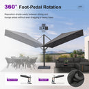PURPLE LEAF Provence Series Patio Umbrella with Rectangular Pole, Cantilever Umbrella for Outdoor Garden & Pool