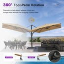 PURPLE LEAF Provence Series Patio Umbrella with Rectangular Pole, Cantilever Umbrella for Outdoor Garden & Pool