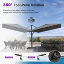 PURPLE LEAF Provence Series Patio Umbrella with Rectangular Pole, Cantilever Umbrella for Outdoor Garden & Pool