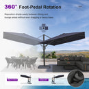 PURPLE LEAF Provence Series Patio Umbrella with Rectangular Pole, Cantilever Umbrella for Outdoor Garden & Pool