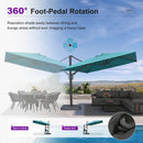 PURPLE LEAF Provence Series Patio Umbrella with Rectangular Pole, Cantilever Umbrella for Outdoor Garden & Pool