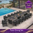 PURPLE LEAF Sanori Outdoor Dining Set Luxury Aluminum Patio Table and Dining Chairs Set with  Olefin Fabric Cushions and Pillows for Deck Garden