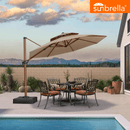 PURPLE LEAF SUNBRELLA Cantilever Umbrella Deluxe Wood Pattern Patio Umbrella