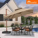 PURPLE LEAF SUNBRELLA Cantilever Umbrella Deluxe Wood Pattern Patio Umbrella