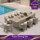 PURPLE LEAF Sanori Outdoor Dining Set Luxury Aluminum Patio Table and Dining Chairs Set with  Olefin Fabric Cushions and Pillows for Deck Garden