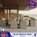 PURPLE LEAF Sanori Patio Dining Set Modern Large Weather-Resistant Table and Aluminum Chairs with Cushions for Garden Beige