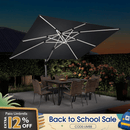 PURPLE LEAF Solar Powered Umbrella LED Rectangular Patio Umbrella with Lights