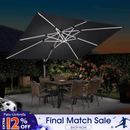 PURPLE LEAF Solar Powered Umbrella LED Rectangular Patio Umbrella with Lights