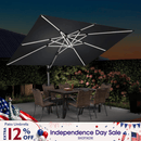 PURPLE LEAF Solar Powered Umbrella LED Rectangular Patio Umbrella with Lights