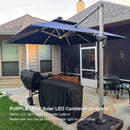 PURPLE LEAF Large Solar Yard Umbrellas Double Top Square Patio Umbrella with Lights