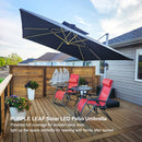 PURPLE LEAF Large Solar Yard Umbrellas Double Top Square Patio Umbrella with Lights