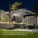 PURPLE LEAF Large Solar Yard Umbrellas Double Top Square Patio Umbrella with Lights