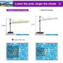 PURPLE LEAF 8 x 8 ft Swimming Pool Umbrella Outdoor Patio Cantilever Umbrella with Base