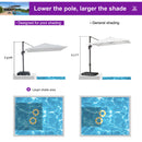 PURPLE LEAF 8 x 8 ft Swimming Pool Umbrella Outdoor Patio Cantilever Umbrella with Base