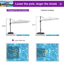 PURPLE LEAF 8 x 8 ft Swimming Pool Umbrella Outdoor Patio Cantilever Umbrella with Base