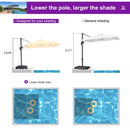 PURPLE LEAF 8 x 8 ft Swimming Pool Umbrella Outdoor Patio Cantilever Umbrella with Base
