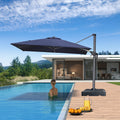 PURPLE LEAF 8 x 8 ft Swimming Pool Umbrella Outdoor Patio Cantilever Umbrella with Base