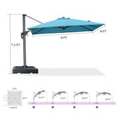 PURPLE LEAF 8 x 8 ft Swimming Pool Umbrella Outdoor Patio Cantilever Umbrella with Base