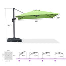 PURPLE LEAF 8 x 8 ft Swimming Pool Umbrella Outdoor Patio Cantilever Umbrella with Base