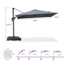 PURPLE LEAF 8 x 8 ft Swimming Pool Umbrella Outdoor Patio Cantilever Umbrella with Base