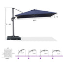 PURPLE LEAF 8 x 8 ft Swimming Pool Umbrella Outdoor Patio Cantilever Umbrella with Base