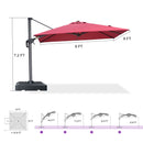 PURPLE LEAF 8 x 8 ft Swimming Pool Umbrella Outdoor Patio Cantilever Umbrella with Base