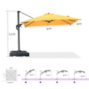 PURPLE LEAF 8 x 8 ft Swimming Pool Umbrella Outdoor Patio Cantilever Umbrella with Base