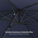 PURPLE LEAF 8 x 8 ft Swimming Pool Umbrella Outdoor Patio Cantilever Umbrella with Base