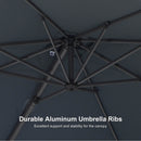 PURPLE LEAF 8 x 8 ft Swimming Pool Umbrella Outdoor Patio Cantilever Umbrella with Base