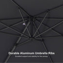 PURPLE LEAF 8 x 8 ft Swimming Pool Umbrella Outdoor Patio Cantilever Umbrella with Base