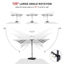 PURPLE LEAF Lateral Tilt Patio Umbrella with Base, 360° Swivel Cantilever Umbrella with Stand