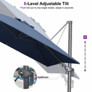 PURPLE LEAF UV Resistant Left-right Tilting Patio Umbrella Swivel Outdoor Umbrella