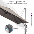 PURPLE LEAF UV Resistant Left-right Tilting Patio Umbrella Swivel Outdoor Umbrella