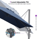 PURPLE LEAF UV Resistant Left-right Tilting Patio Umbrella Swivel Outdoor Umbrella