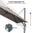 PURPLE LEAF UV Resistant Left-right Tilting Patio Umbrella Swivel Outdoor Umbrella