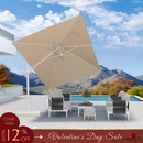 PURPLE LEAF Best White Patio Rotating Umbrella Swivel Outdoor Umbrellas