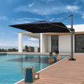 PURPLE LEAF 8 x 8 ft Swimming Pool Umbrella 7' High Outdoor Patio Cantilever Umbrella
