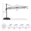 PURPLE LEAF 8 x 8 ft Swimming Pool Umbrella Outdoor Patio Cantilever Umbrella with Base