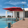 PURPLE LEAF 8 x 8 ft Swimming Pool Umbrella 7' High Outdoor Patio Cantilever Umbrella