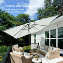 PURPLE LEAF Lateral Tilt Patio Umbrella with Base, 360° Swivel Cantilever Umbrella with Stand